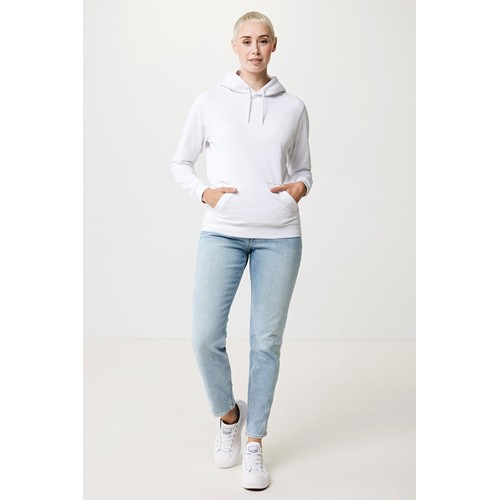 white IQONIQ Jasper Sudadera Capucha Mid Weight Algodón Reciclado