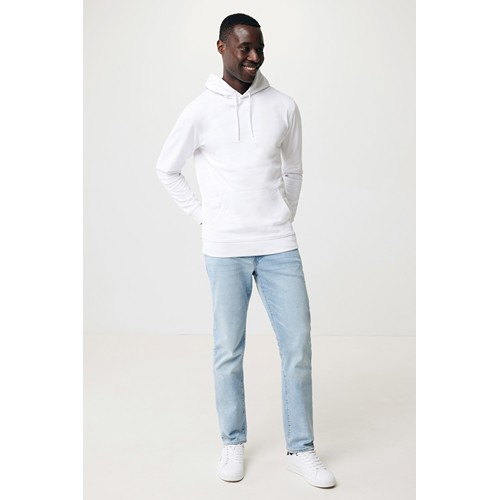 white IQONIQ Jasper Sudadera Capucha Mid Weight Algodón Reciclado