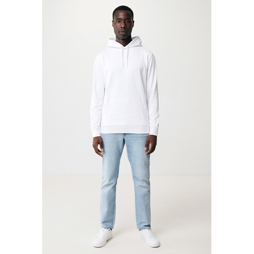 white IQONIQ Jasper Sudadera Capucha Mid Weight Algodón Reciclado
