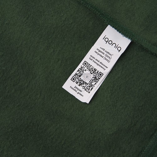 verde bosque IQONIQ Jasper Sudadera Capucha Mid Weight Algodón Reciclado
