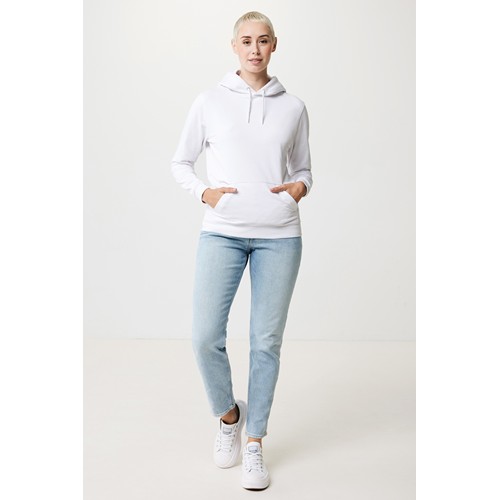 white IQONIQ Jasper Sudadera Capucha Mid Weight Algodón Reciclado