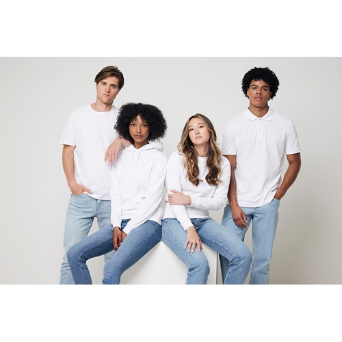 white IQONIQ Jasper Sudadera Capucha Mid Weight Algodón Reciclado