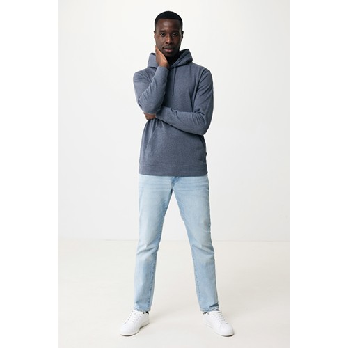 azul marino chiné IQONIQ Torres Sudadera Capucha Mid Weight Algodón Reciclado