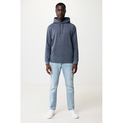 azul marino chiné IQONIQ Torres Sudadera Capucha Mid Weight Algodón Reciclado