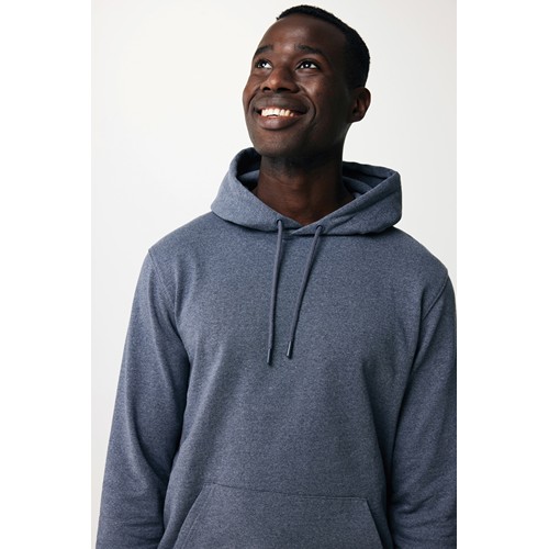 azul marino chiné IQONIQ Torres Sudadera Capucha Mid Weight Algodón Reciclado