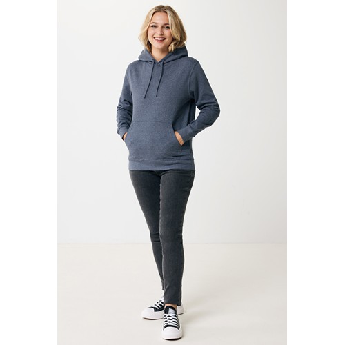 azul marino chiné IQONIQ Torres Sudadera Capucha Mid Weight Algodón Reciclado