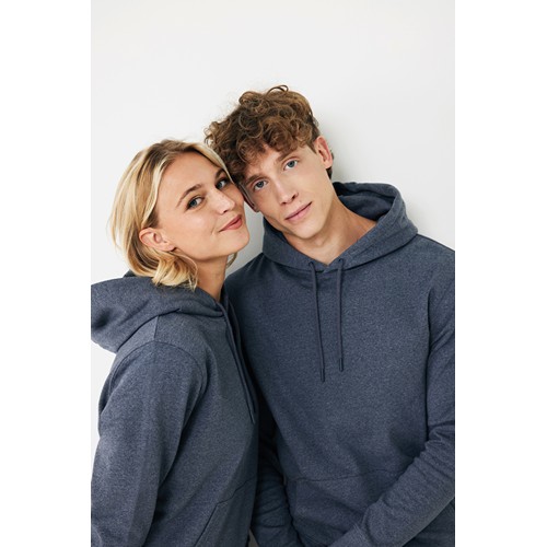 azul marino chiné IQONIQ Torres Sudadera Capucha Mid Weight Algodón Reciclado