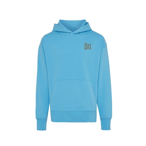 azul claro IQONIQ Yoho Sudadera Capucha Relax Fit Algodón Reciclado
