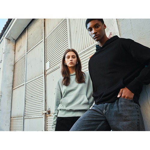 black IQONIQ Yoho Sudadera Capucha Relax Fit Algodón Reciclado