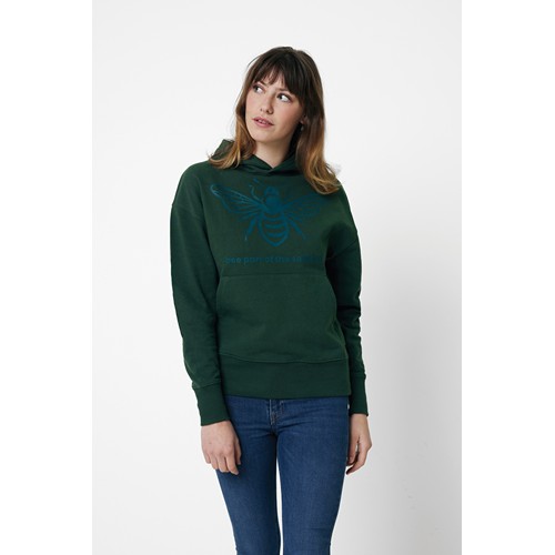 verde bosque IQONIQ Yoho Sudadera Capucha Relax Fit Algodón Reciclado