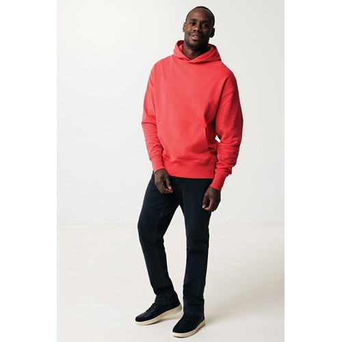 rojo claro IQONIQ Yoho Sudadera Capucha Relax Fit Algodón Reciclado