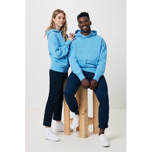 azul claro IQONIQ Yoho Sudadera Capucha Relax Fit Algodón Reciclado