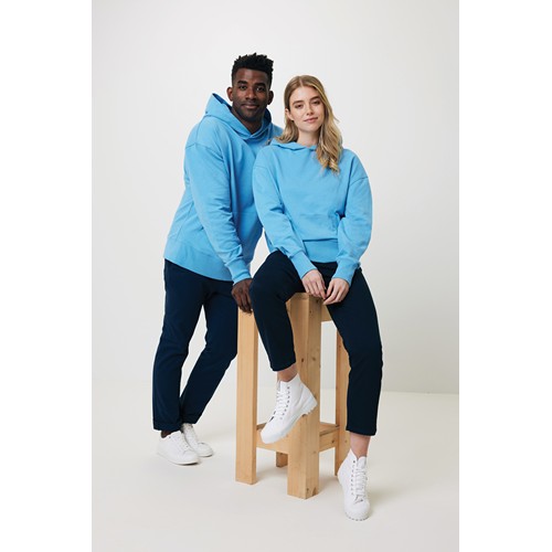 azul claro IQONIQ Yoho Sudadera Capucha Relax Fit Algodón Reciclado