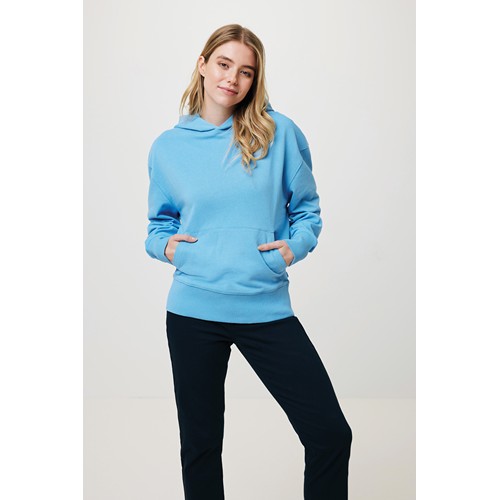 azul claro IQONIQ Yoho Sudadera Capucha Relax Fit Algodón Reciclado
