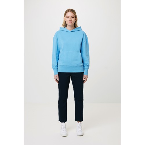 azul claro IQONIQ Yoho Sudadera Capucha Relax Fit Algodón Reciclado