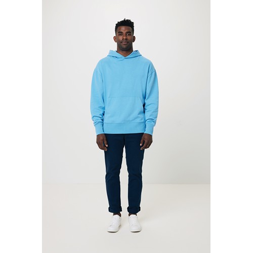 azul claro IQONIQ Yoho Sudadera Capucha Relax Fit Algodón Reciclado