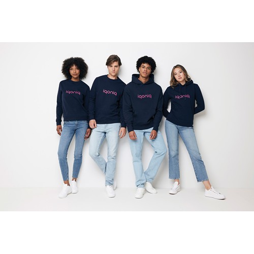 azul marino IQONIQ Yoho Sudadera Capucha Relax Fit Algodón Reciclado