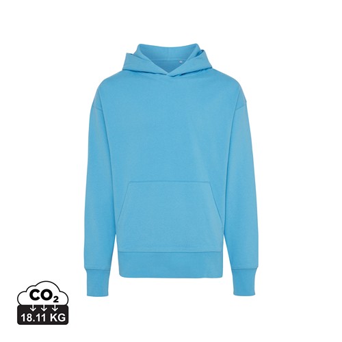 azul claro IQONIQ Yoho Sudadera Capucha Relax Fit Algodón Reciclado