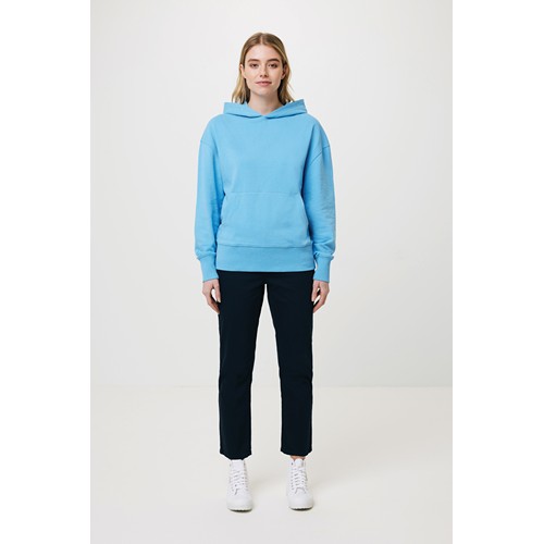 azul claro IQONIQ Yoho Sudadera Capucha Relax Fit Algodón Reciclado