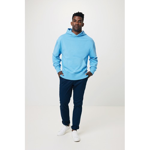 azul claro IQONIQ Yoho Sudadera Capucha Relax Fit Algodón Reciclado