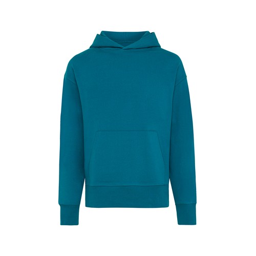azul azulado profundo IQONIQ Yoho Sudadera Capucha Relax Fit Algodón Reciclado