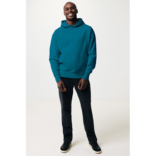 azul azulado profundo IQONIQ Yoho Sudadera Capucha Relax Fit Algodón Reciclado