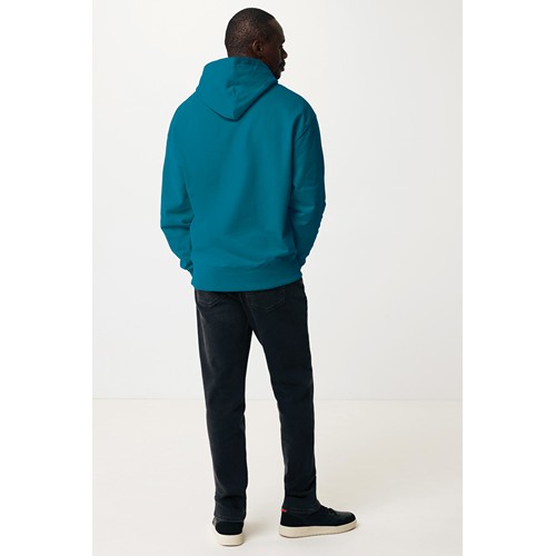 azul azulado profundo IQONIQ Yoho Sudadera Capucha Relax Fit Algodón Reciclado