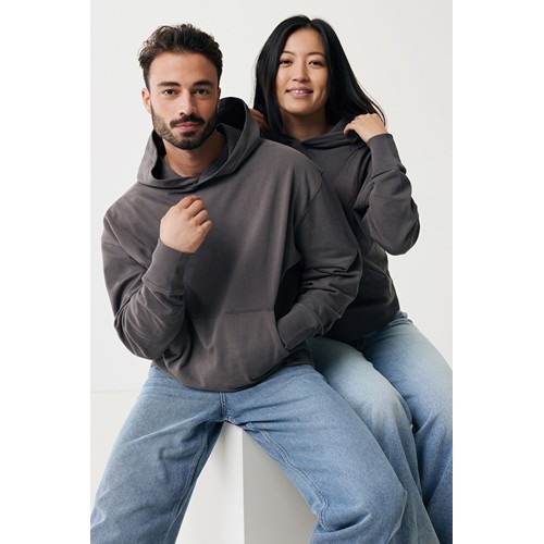 antracita IQONIQ Yoho Sudadera Capucha Relax Fit Algodón Reciclado