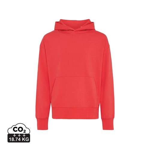 rojo claro IQONIQ Yoho Sudadera Capucha Relax Fit Algodón Reciclado