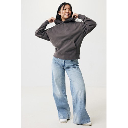 antracita IQONIQ Yoho Sudadera Capucha Relax Fit Algodón Reciclado