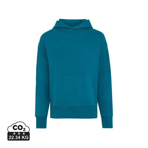 azul azulado profundo IQONIQ Yoho Sudadera Capucha Relax Fit Algodón Reciclado