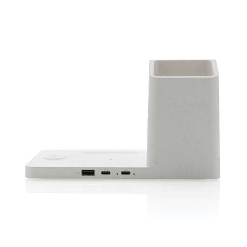 Chargeur 15W Ontario 3 en 1 plastique recyclé RCS et bambou - 6