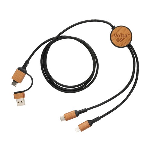 black Cable Ohio 6 en 1 de plástico reciclado certificado RCS