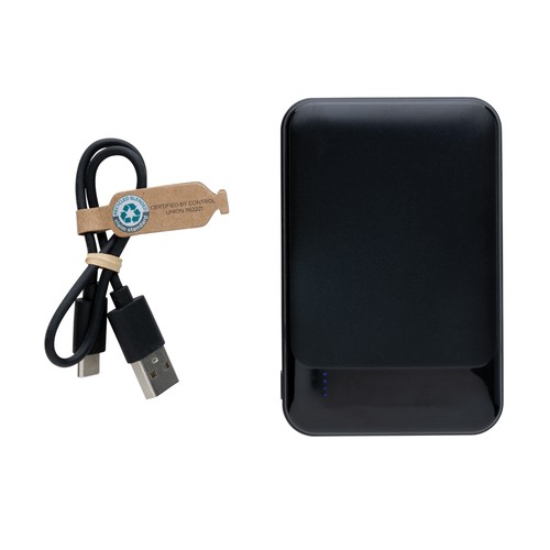 black Powerbank RCS 5.000 mAh de plástico reciclado