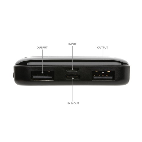 black Powerbank RCS 5.000 mAh de plástico reciclado