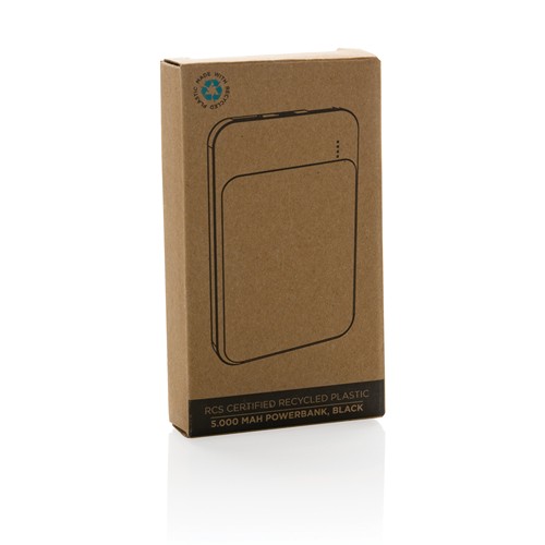 black Powerbank RCS 5.000 mAh de plástico reciclado