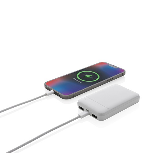 white Powerbank RCS 5.000 mAh de plástico reciclado