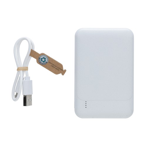 white Powerbank RCS 5.000 mAh de plástico reciclado