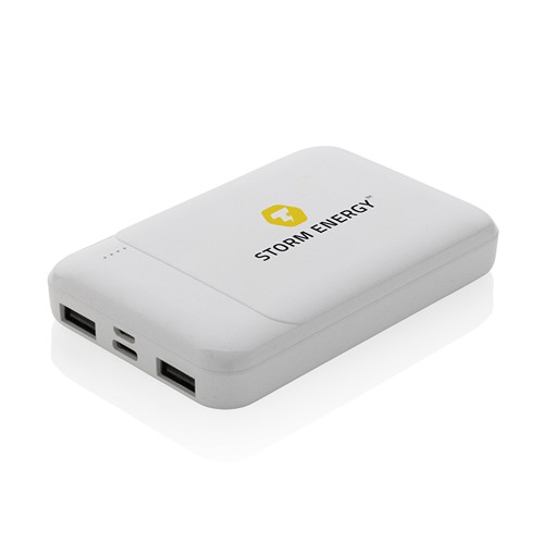 white Powerbank RCS 5.000 mAh de plástico reciclado