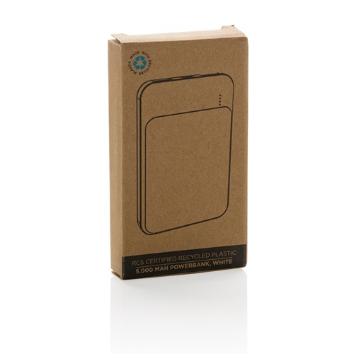 white Powerbank RCS 5.000 mAh de plástico reciclado