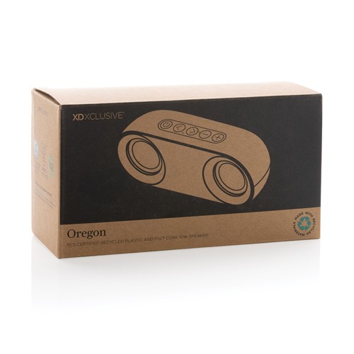 marrón Altavoz Oregon RCS de plástico reciclado y corcho 10W