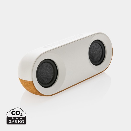 Enceinte 10W en plastique recyclé RCS et liège Oregon - 1