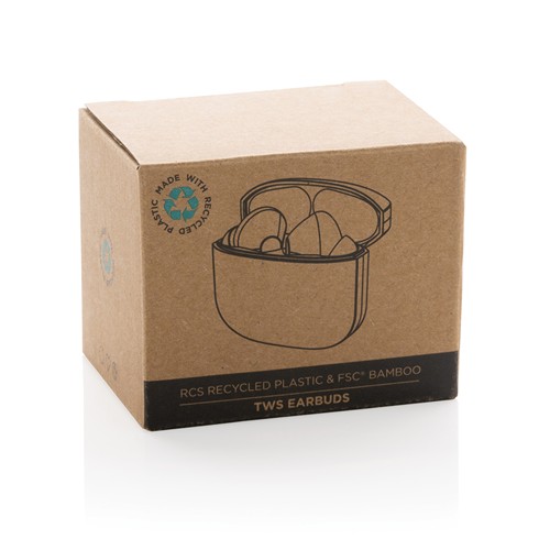 Écouteurs TWS en plastique recyclé RCS et bambou - 9