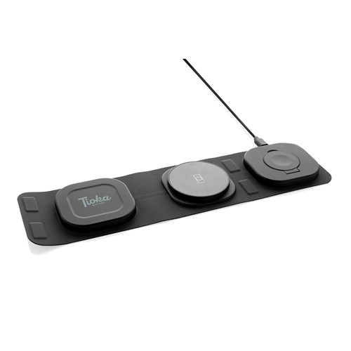 Cargador viaje inalámbrico Swiss Peak RCS rplastic 3 en 1