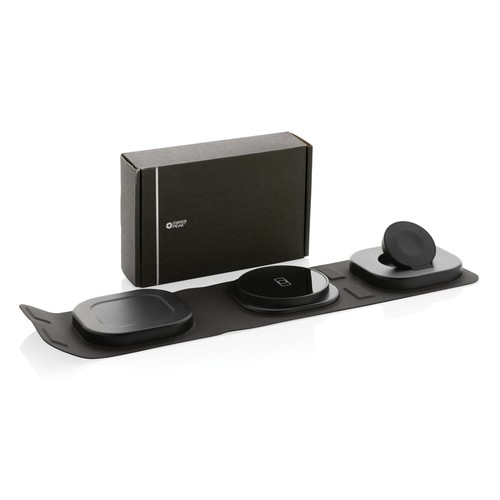 Cargador viaje inalámbrico Swiss Peak RCS rplastic 3 en 1