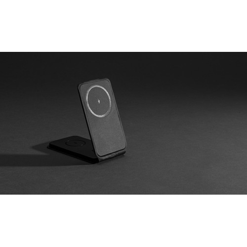 black Cargador inalámbrico magnético Swiss Peak RCS rPU 15W 3 en 1