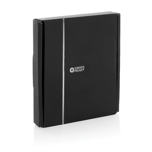 black Cargador inalámbrico magnético Swiss Peak RCS rPU 15W 3 en 1