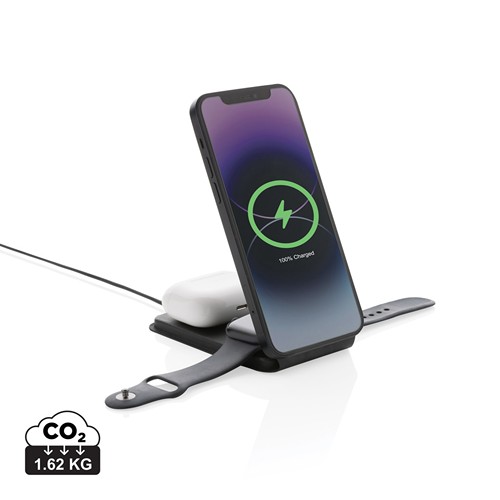 Cargador inalámbrico magnético Swiss Peak RCS rPU 15W 3 en 1
