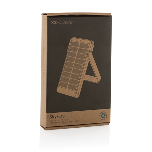 black Cargador solar plástico reciclado Skywave RCS 10.000 mah