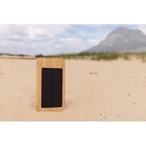 marrón Batería solar de bambú Sunwick 10.000 mah
